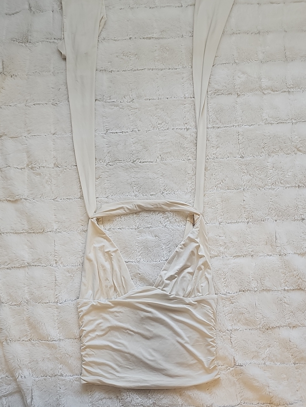 Oh Polly Cream Halter Tank Top